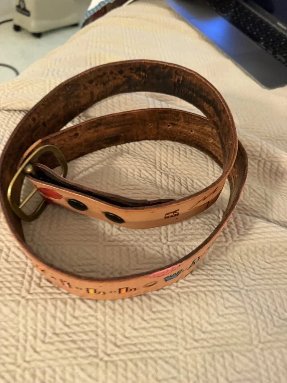 H&H Grateful Dead Handtooled Leather Belt 
